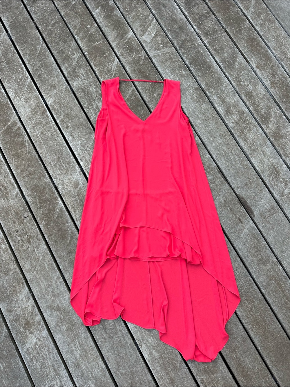 BCBGMaxAzria Vibrant Pink V-Neck Dress